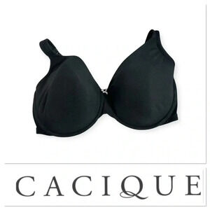 Cacique lightly lined full coverage black bra size 46G